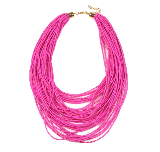 Sparkly Pink Seed Bead Necklace by Eye Candy Los Angeles - Premium Necklaces at Bling Box - Just $88 Shop now at Bling Box Eye Candy Los Angeles, Necklaces, Statement