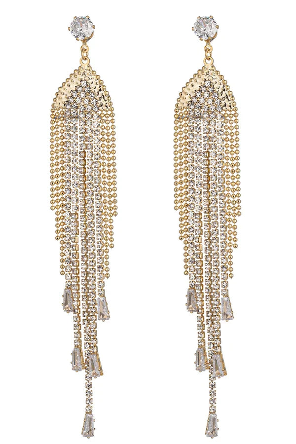 Celeste Fringe Drop Earrings by Eye Candy Los Angeles - Premium Earrings at Bling Box - Just $79 Shop now at Bling Box Bling, Earrings, Eye Candy Los Angeles, Statement