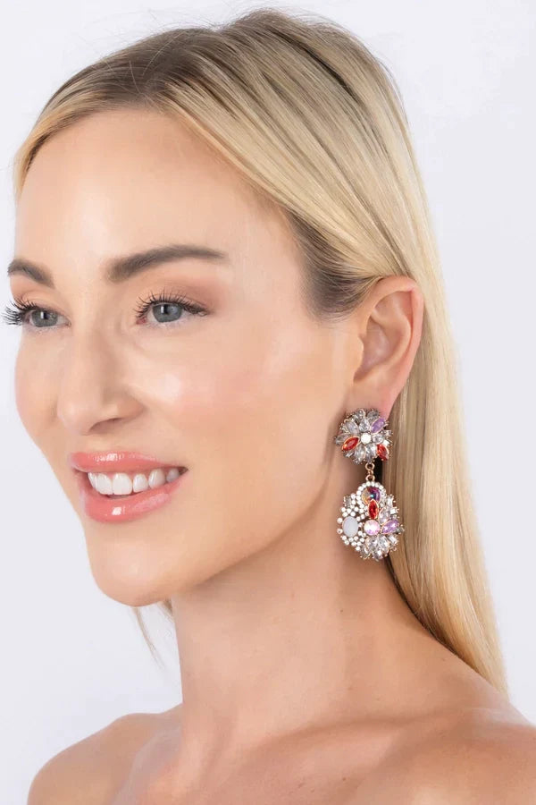 Art Gala Pink & Yellow Earrings by Eye Candy Los Angeles - Premium Earrings at Bling Box - Just $65 Shop now at Bling Box Bling, Earrings, Eye Candy Los Angeles, Statement