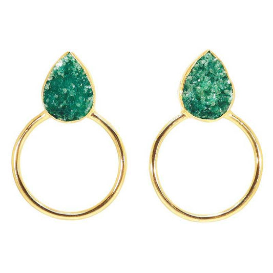 Diwa Big Green Earrings by ACUS - Premium Earrings at Bling Box - Just $65 Shop now at Bling Box ACUS, Bling, Earrings, Featured, Statement