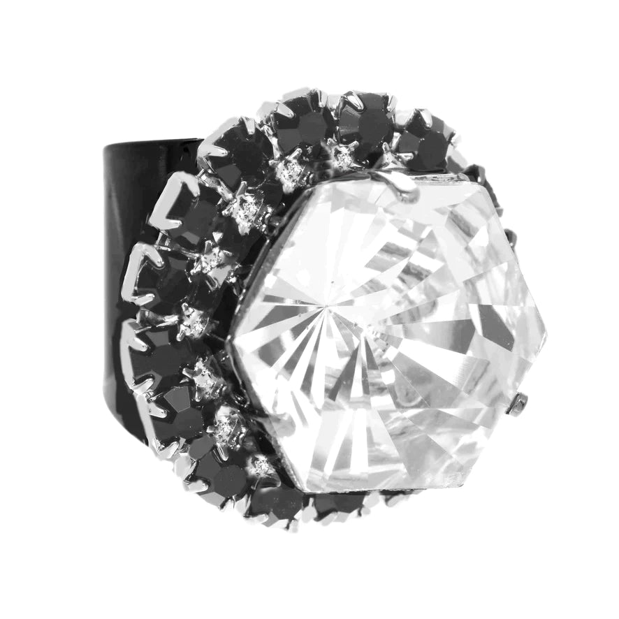 Black Dariana Adjustable Ring by TOVA - Premium Rings at Bling Box - Just $169 Shop now at Bling Box Bling, Featured, Rings, Statement, TOVA
