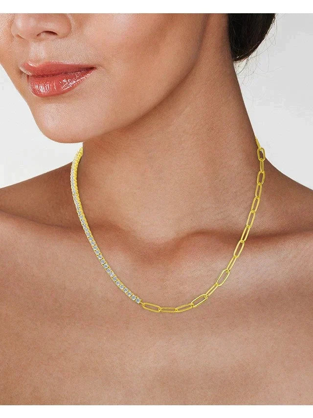 Courtney Necklace - Cubic Zirconia and 18k Gold plated Chain - Premium Necklaces at Bling Box - Just $195 Shop now at Bling Box Bling, Necklaces, Trove