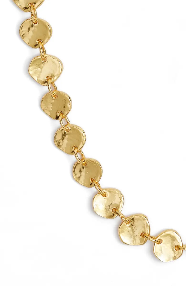 Medallion Disc Long Chain Necklace - 24k Gold plated by Karine Sultan - Premium Necklaces at Bling Box - Just $119 Shop now at Bling Box Everyday, Karine Sultan, Necklaces, Statement