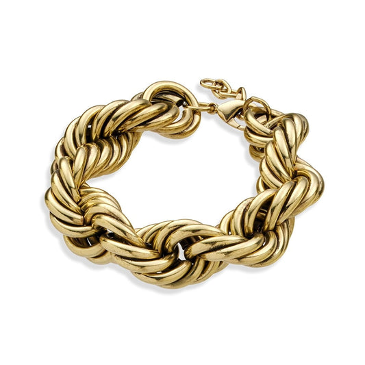 Rolled Rope Chain Bracelet - Gold - Premium Bracelets at Bling Box - Just $32 Shop now at Bling Box Bracelets, Trove