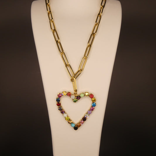 Mix Heart Necklace by TOVA - Premium Necklaces at Bling Box - Just $208 Shop now at Bling Box Necklaces, Statement, TOVA