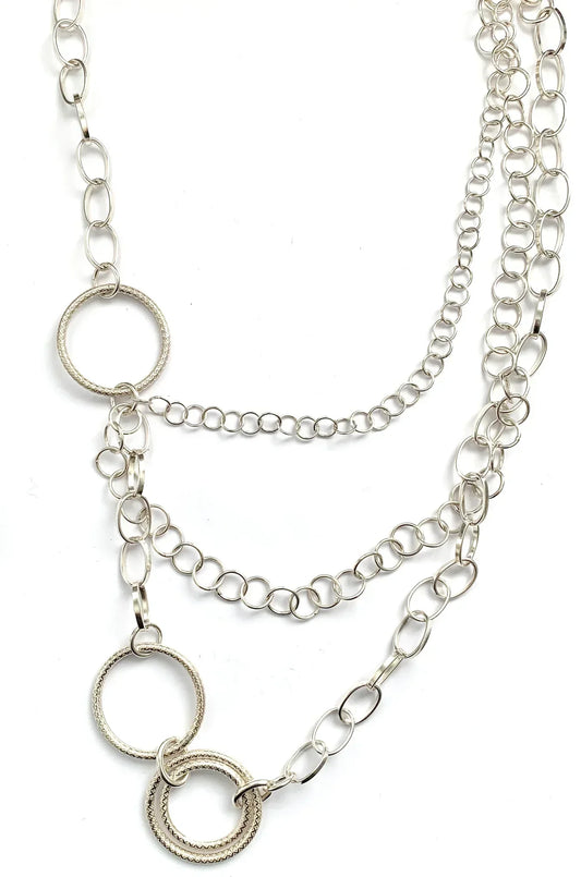 Tres Circles Necklace - Sterling Silver - Premium Necklaces at Bling Box - Just $299 Shop now at Bling Box Necklaces, Statement, Trove
