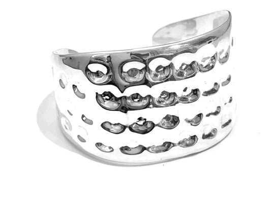 Punched Cuff - Sterling Silver - Premium Bracelets at Bling Box - Just $280 Shop now at Bling Box Bracelets, Everyday, Statement, Trove