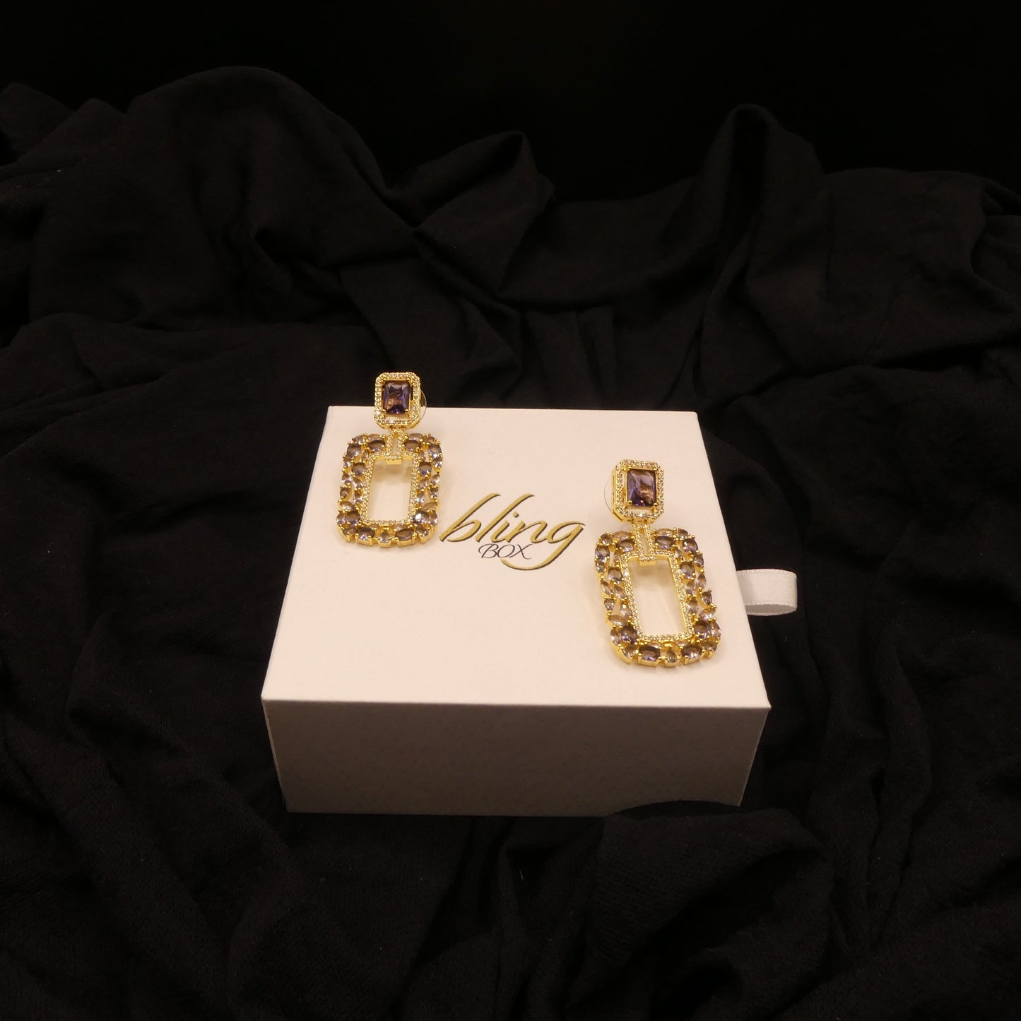 Ivy Purple 18K gold plated Earrings by Eye Candy Los Angeles - Premium Earrings at Bling Box - Just $105 Shop now at Bling Box Bling, Earrings, Eye Candy Los Angeles