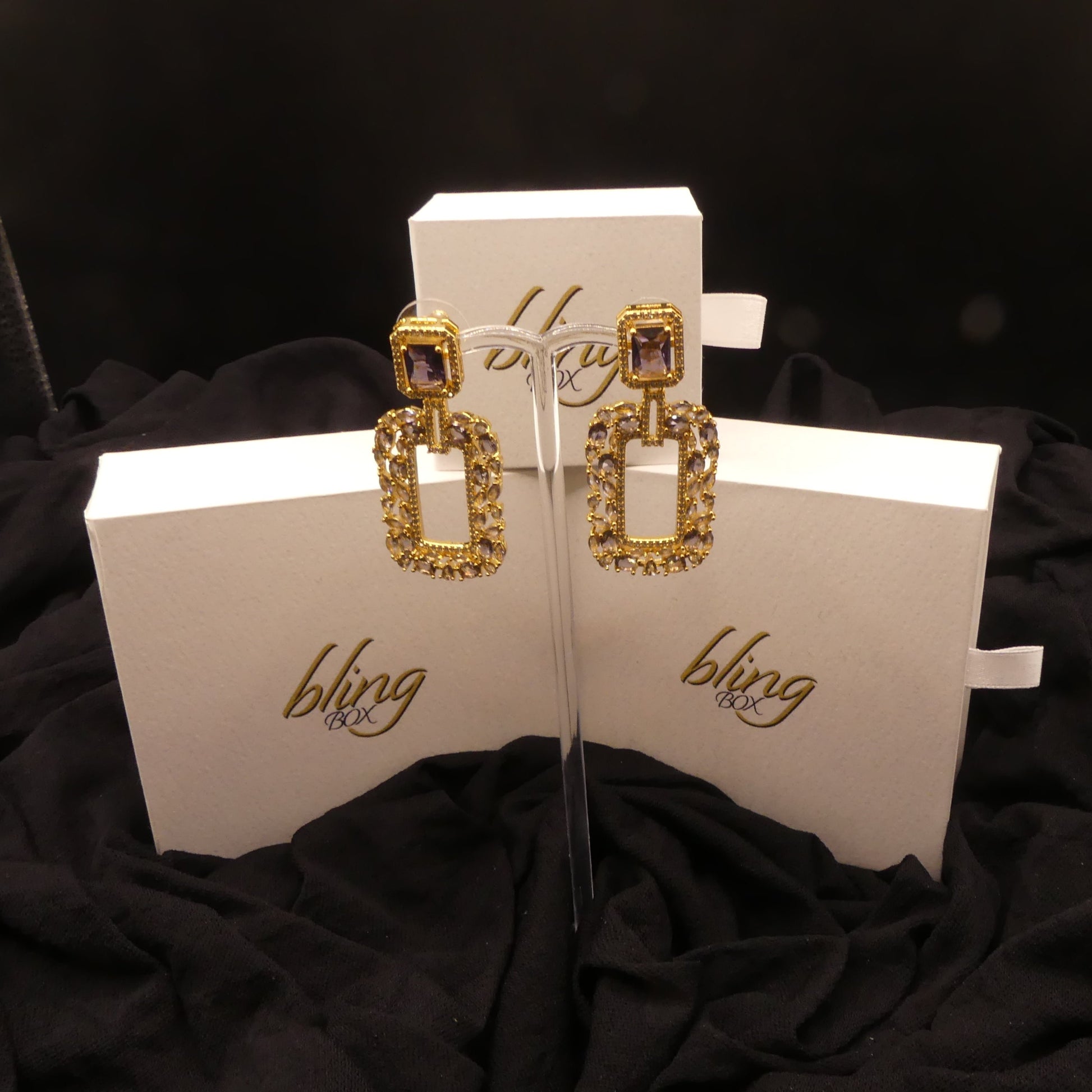 Ivy Purple 18K gold plated Earrings by Eye Candy Los Angeles - Premium Earrings at Bling Box - Just $105 Shop now at Bling Box Bling, Earrings, Eye Candy Los Angeles