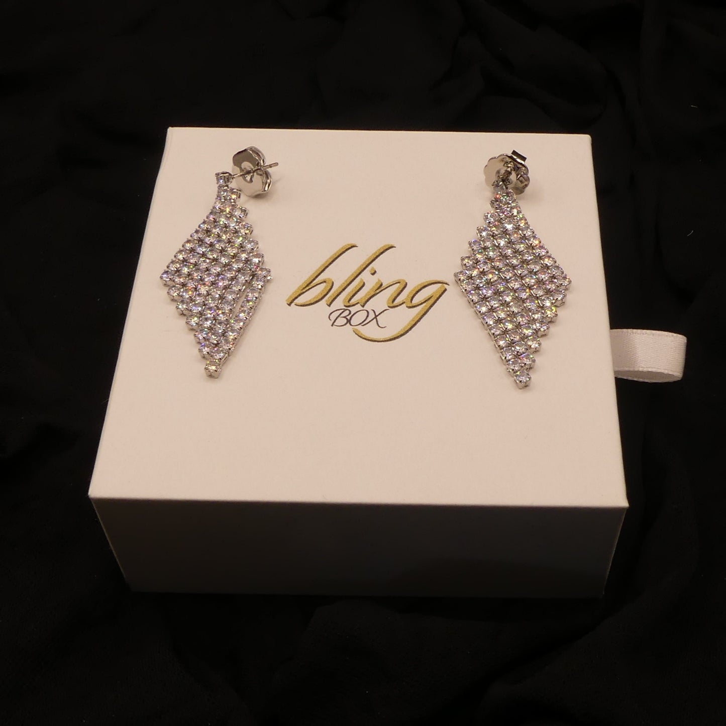 Mesh Design Drop Earrings - Premium Earrings at Bling Box - Just $125 Shop now at Bling Box Bling, Earrings, Statement, Trove