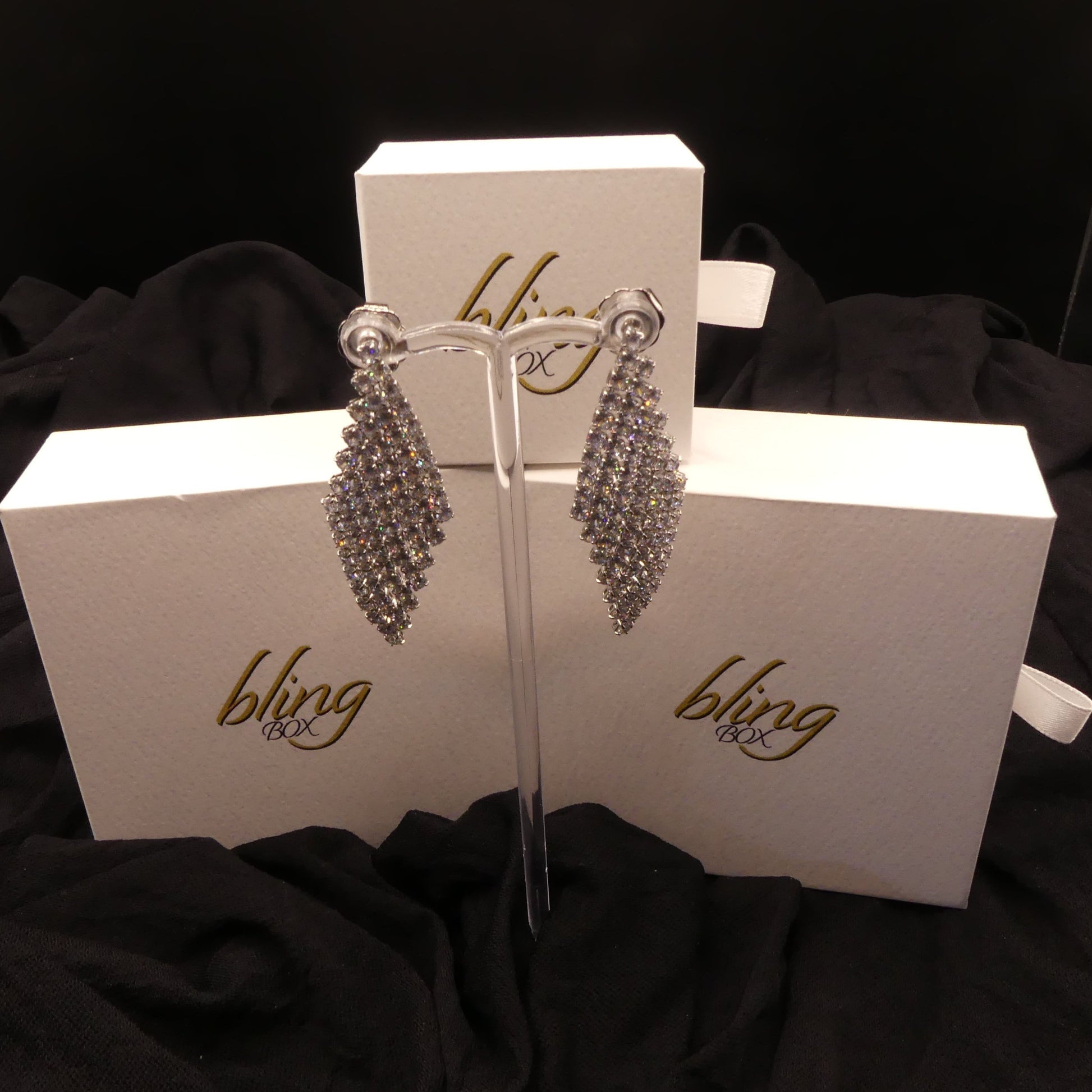 Mesh Design Drop Earrings - Premium Earrings at Bling Box - Just $125 Shop now at Bling Box Bling, Earrings, Statement, Trove