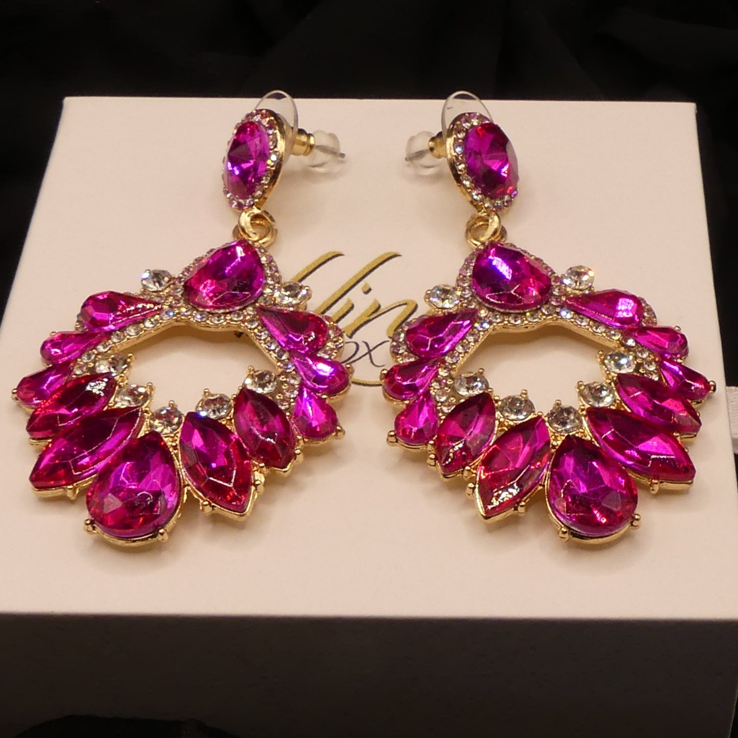 Ari Hot Pink Earrings by Eye Candy Los Angeles - Premium Earrings at Bling Box - Just $68 Shop now at Bling Box Bling, Earrings, Eye Candy Los Angeles, Statement