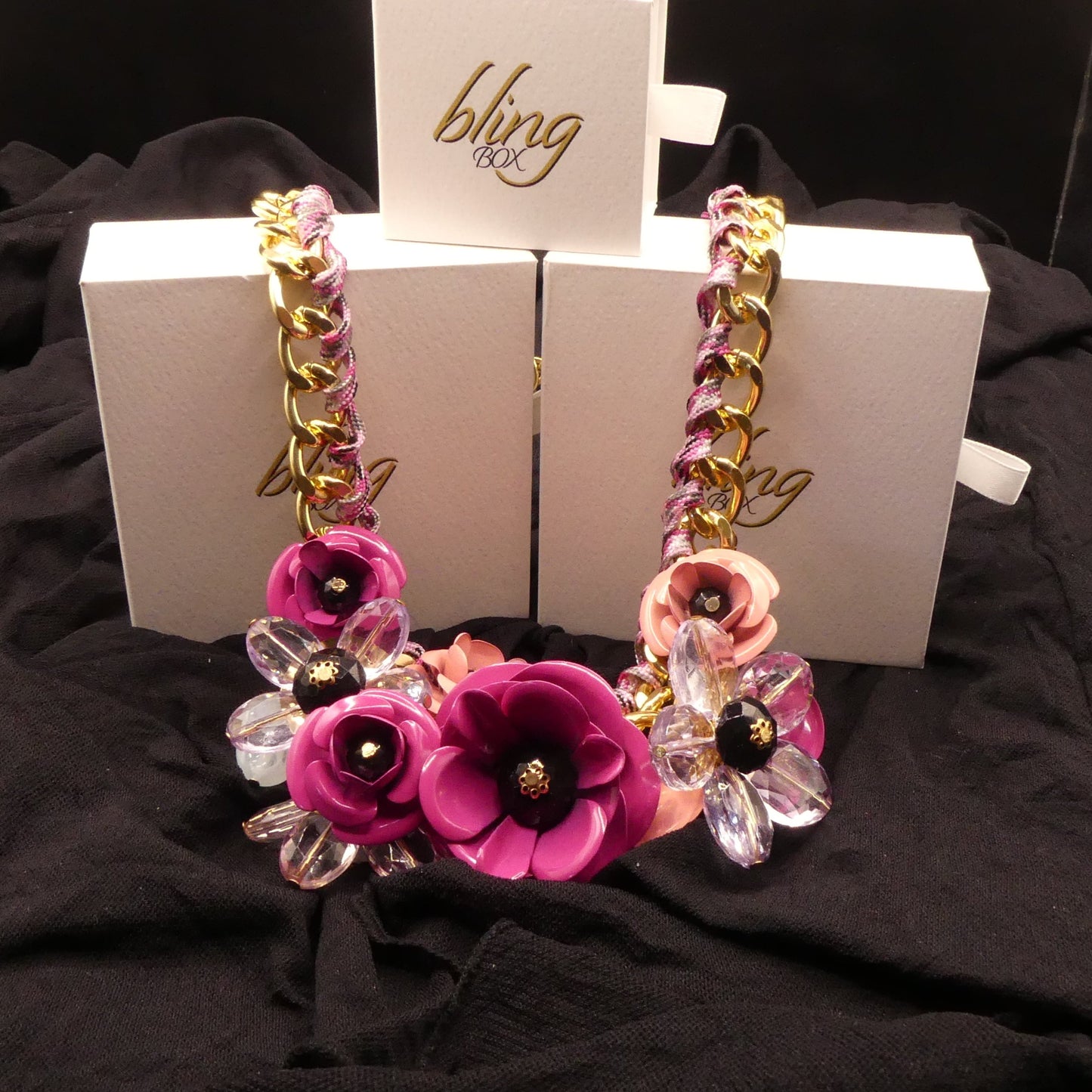 Fuschia Pink Bouquet Necklace by Eye Candy Los Angeles - Premium Necklaces at Bling Box - Just $85 Shop now at Bling Box Eye Candy Los Angeles, Featured, Necklaces, Statement