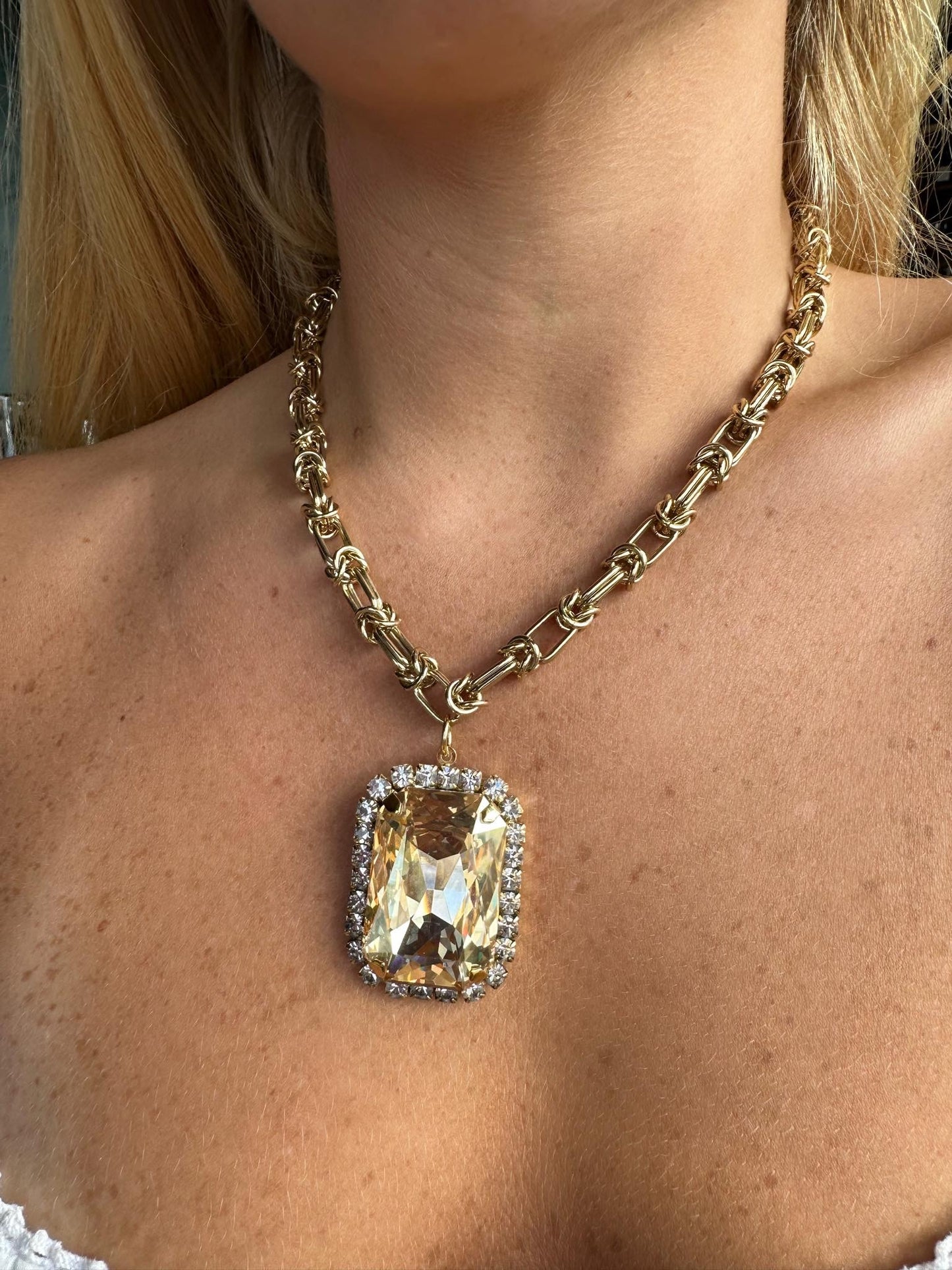 Soleil Necklace in Antique Gold by TOVA - Premium Necklaces at Bling Box - Just $255 Shop now at Bling Box Bling, Necklaces, Statement, TOVA